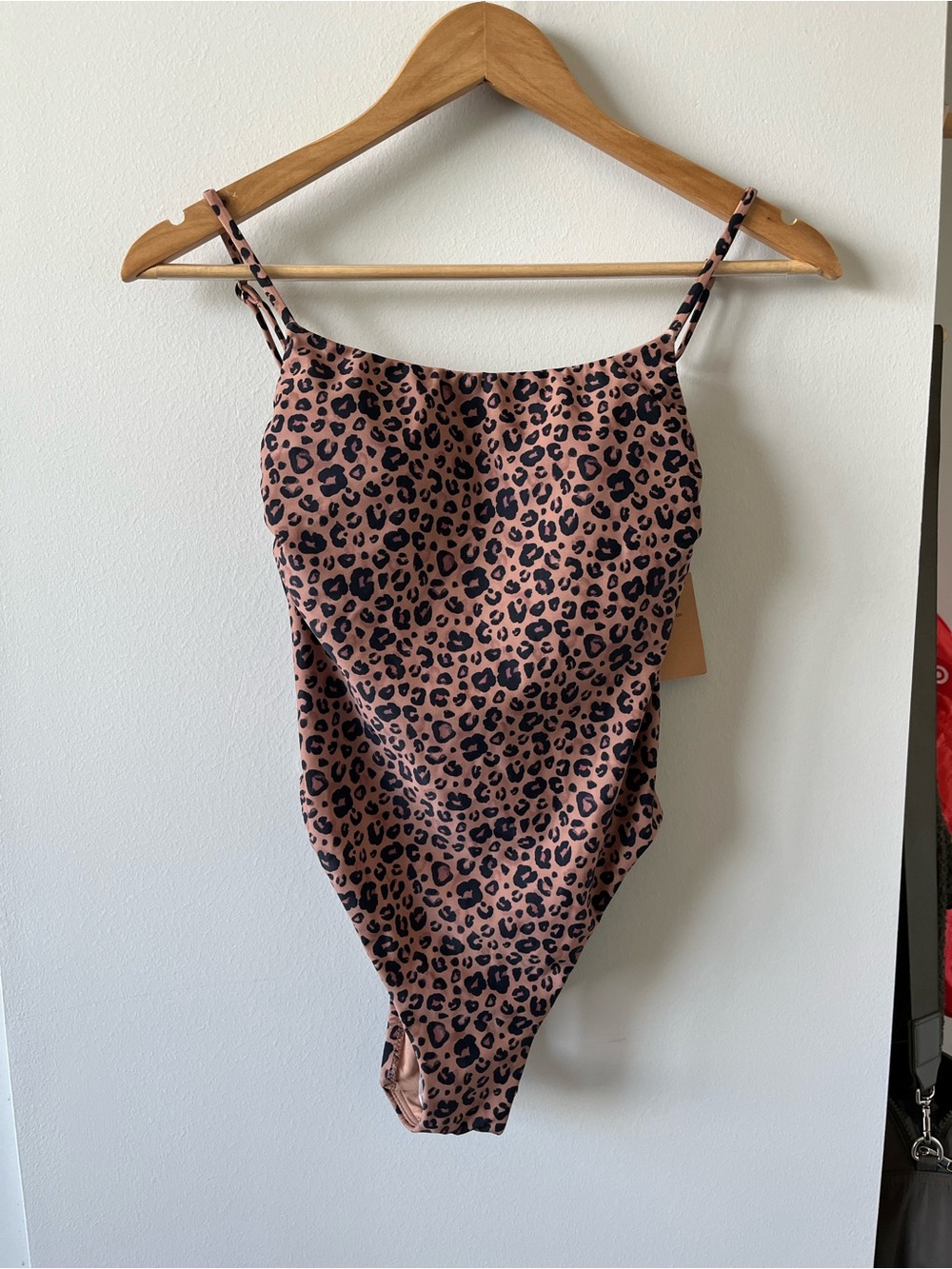 Shade & Shore Women’s Brown One-Piece Swimsuit XS (0-2) NWT Leopard Print